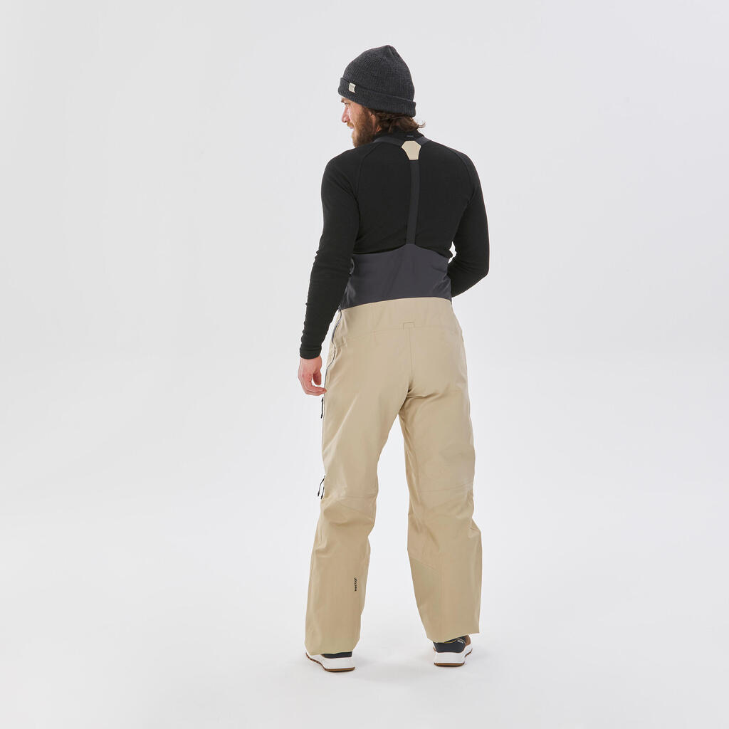 Pánske lyžiarske náprsenkové nohavice FR900 béžové