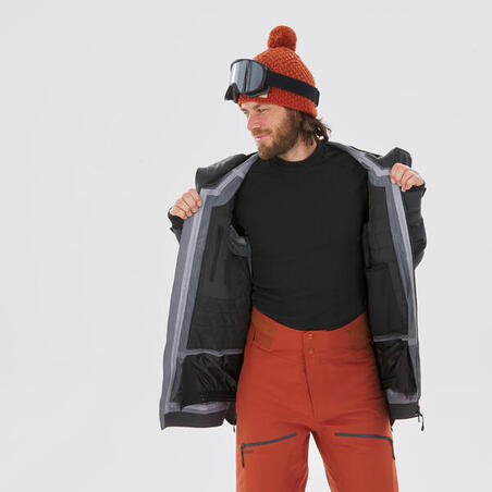 КУРТКА ЛЫЖНАЯ ДЛЯ ФРИРАЙДА МУЖСКАЯ ЧЕРНАЯ FR500 PADDING