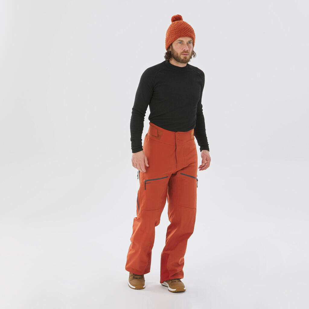 MENS SKI TROUSERS - FR500 -  TERRACOTTA