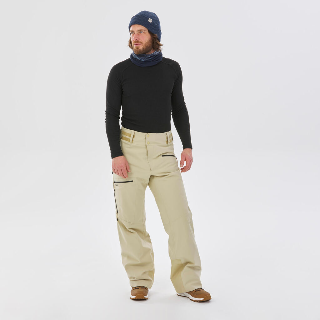 Men’s Comfortable and Ventilated Ski Trousers FR100 - Black