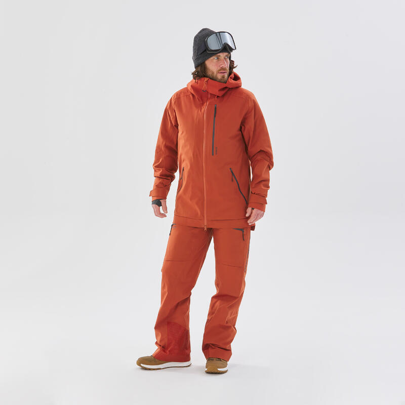 CALÇAS DE SKI HOMEM FR500 TERRA COTA