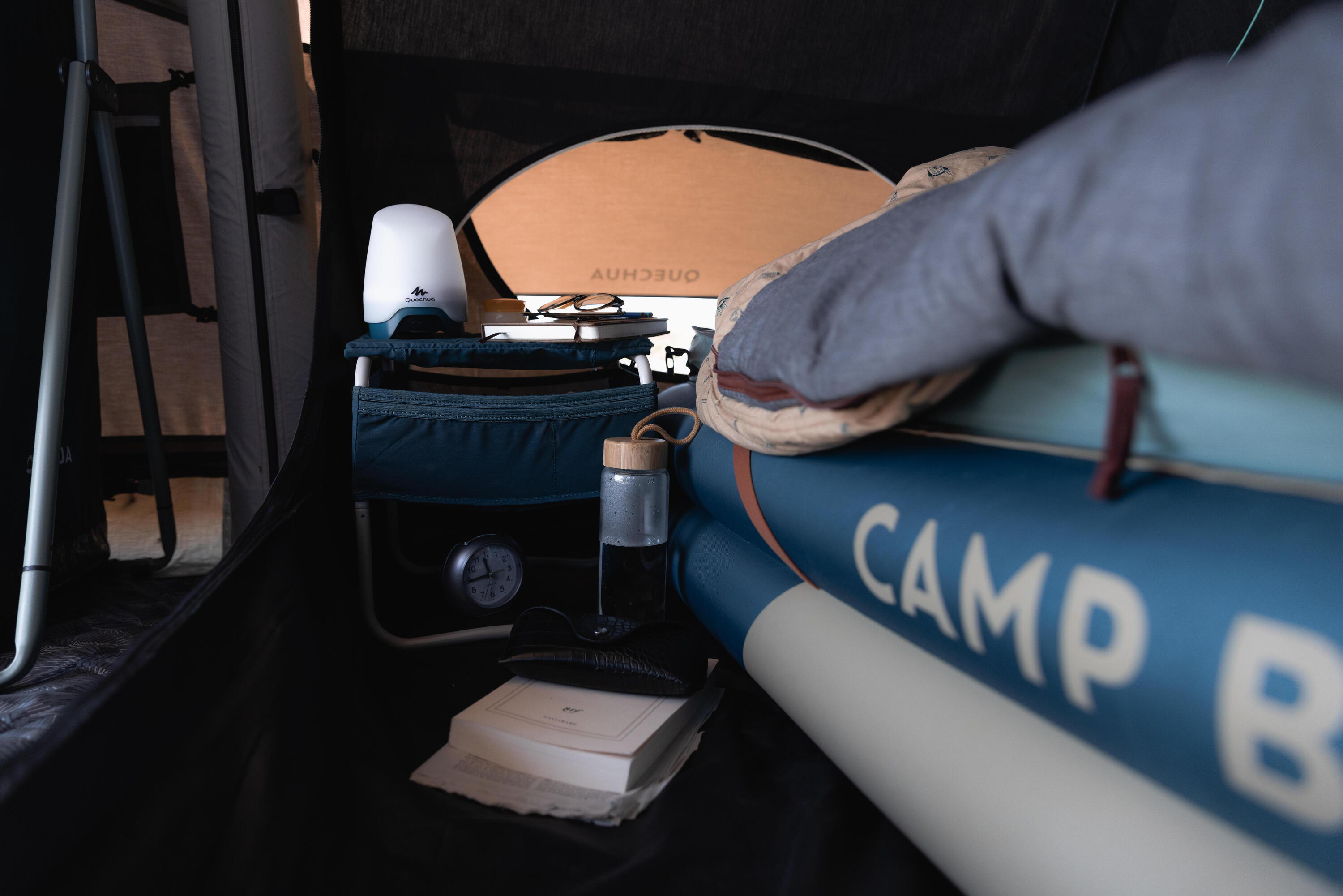 Single-person inflatable camping bed base, 200x70x25 cm, Camp Bed Air 9/11