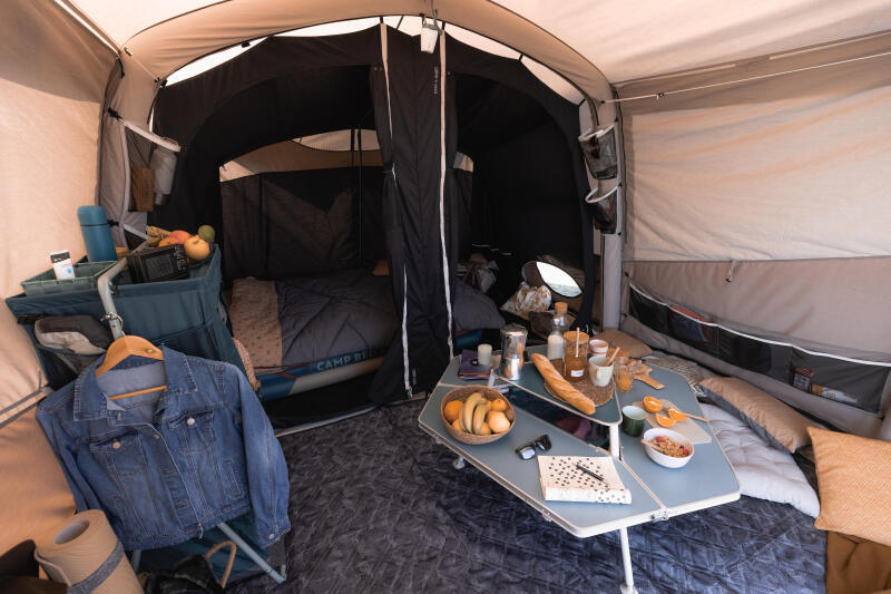 Namiot kempingowy Quechua Air Seconds 4.2 Polibawełna 4-osobowy, 2 sypialnie