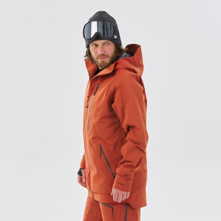 Куртка лижна чоловіча FR500 для фрирайду теракотова