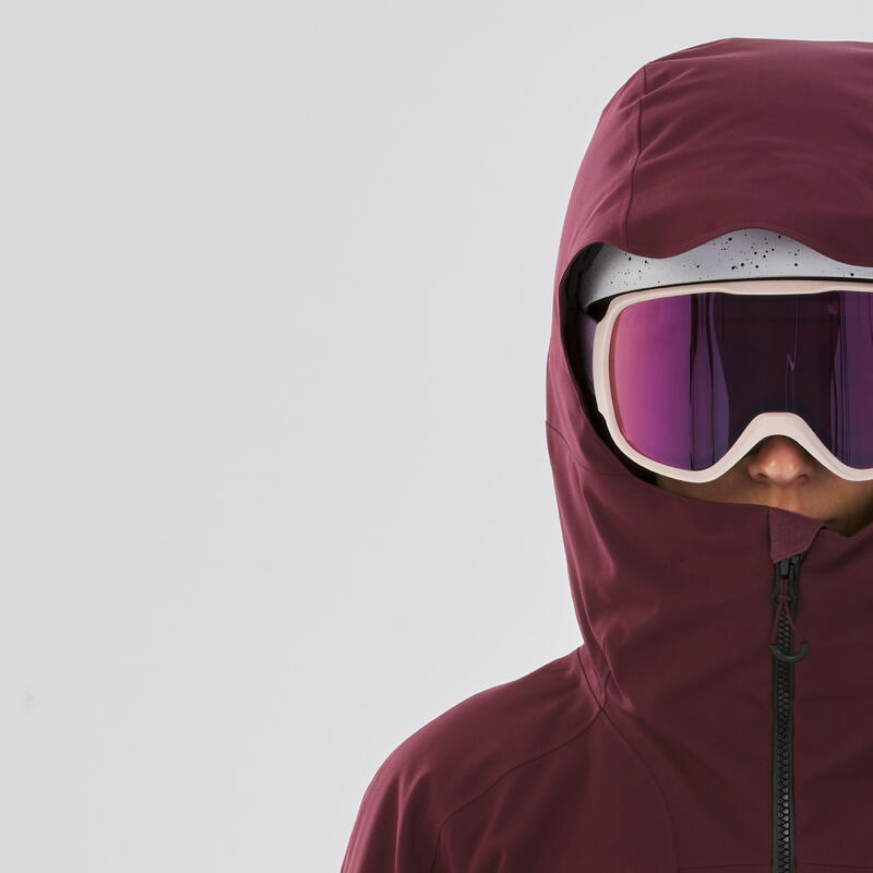 Veste de ski polyvalente et chaude femme, FR 100 bordeaux