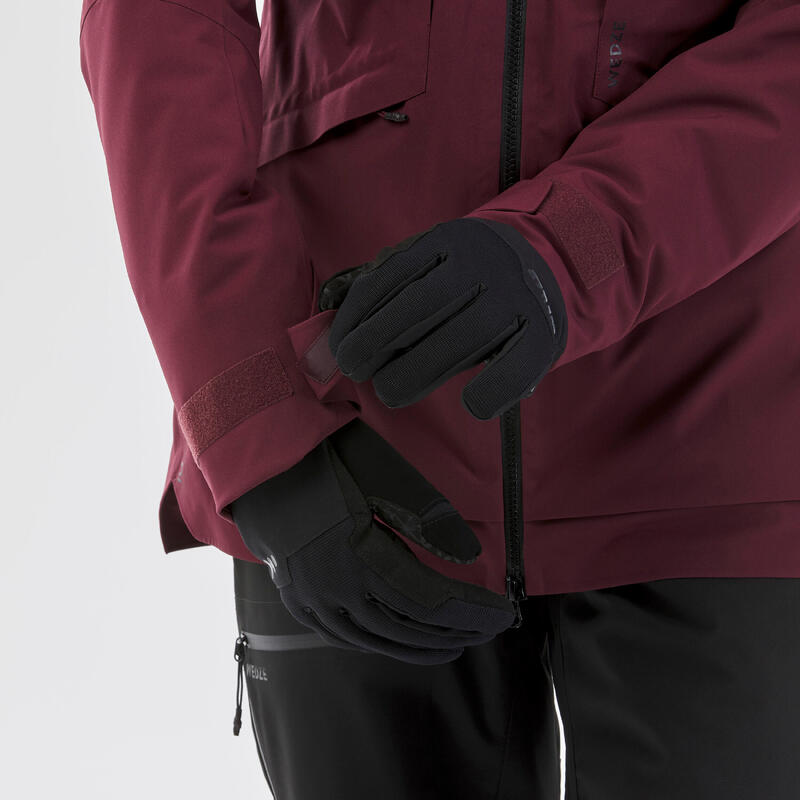 Veste de ski polyvalente et chaude femme, FR 100 bordeaux