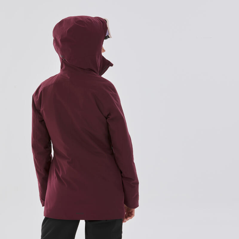 Veste de ski polyvalente et chaude femme, FR 100 bordeaux