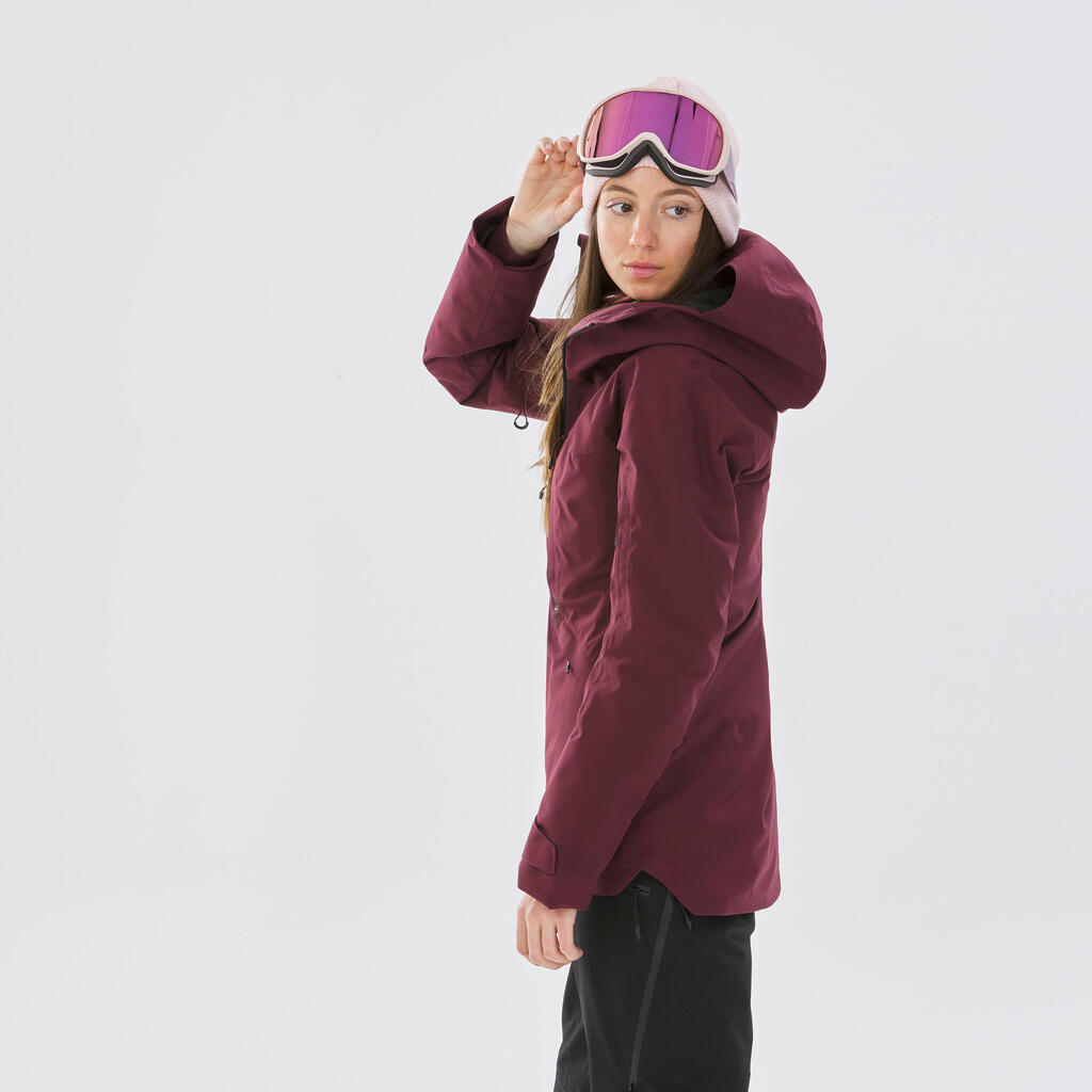 WOMEN’S SKI JACKET FR100 – BURGUNDY