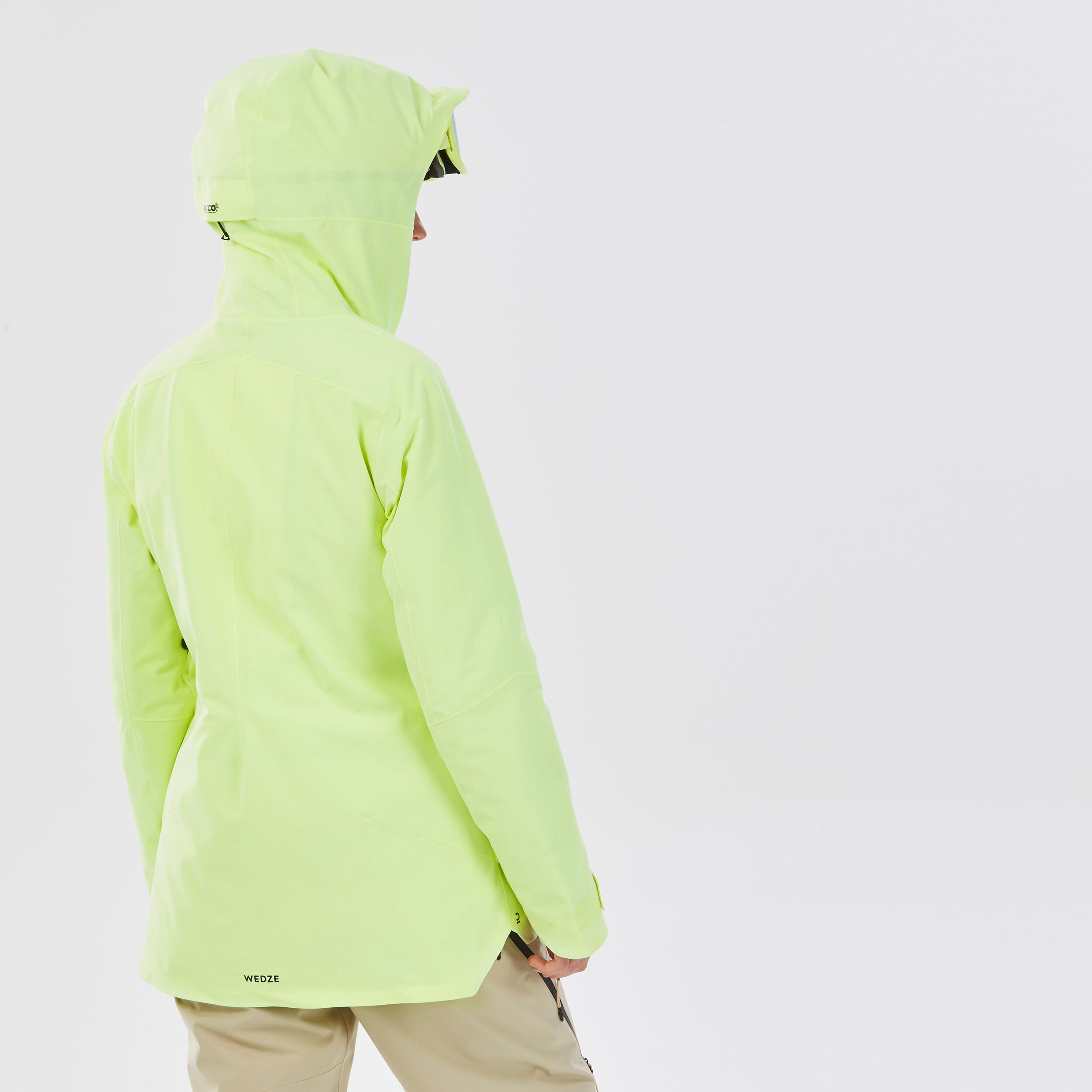 WOMEN’S SKI JACKET FR100 – NEON YELLOW 6/16