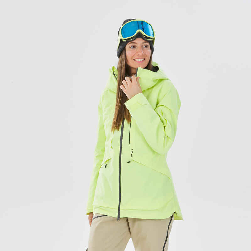 Skijacke Damen Freeride - FR100 neongelb
