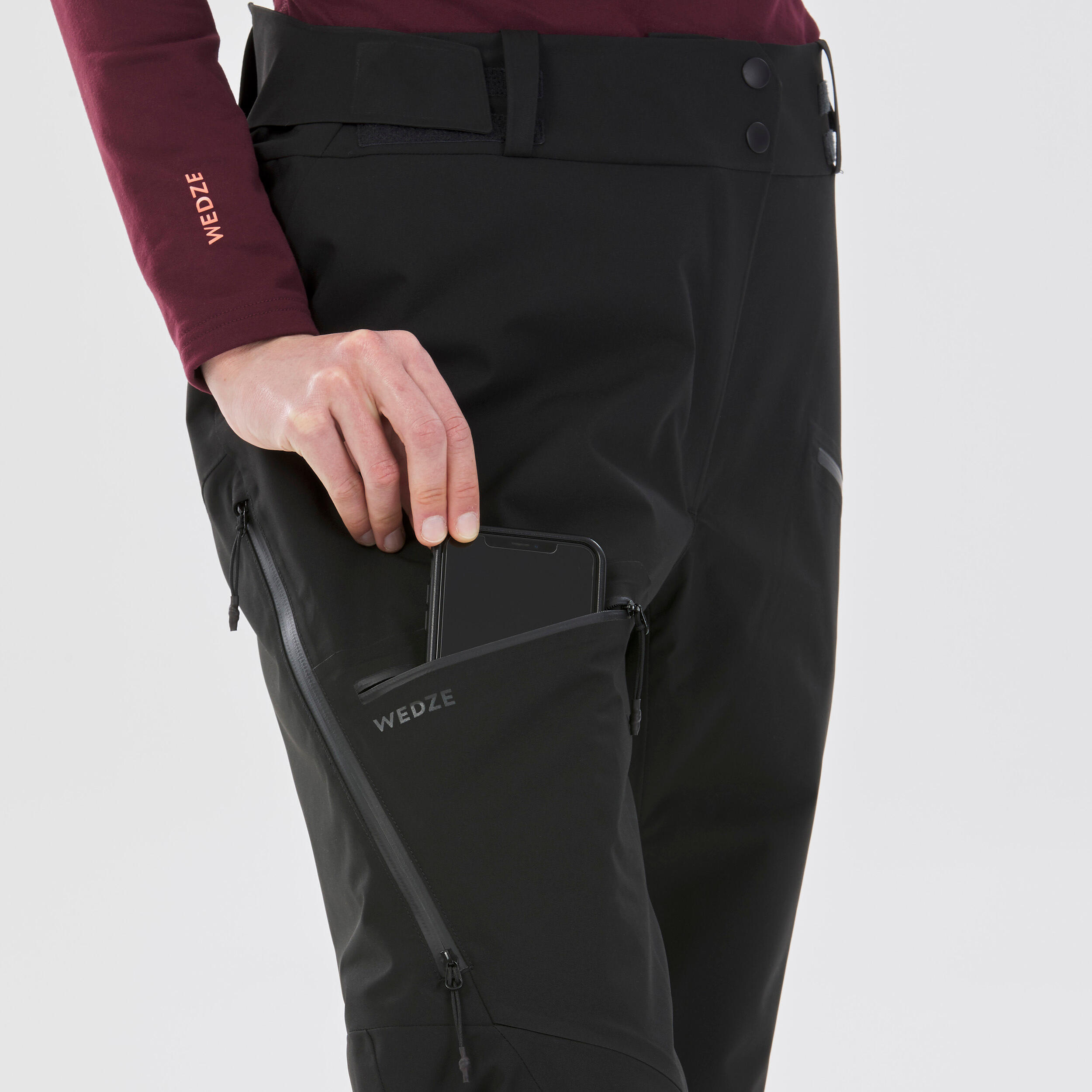 Women's ski trousers - FR100 - Burgundy 7/9