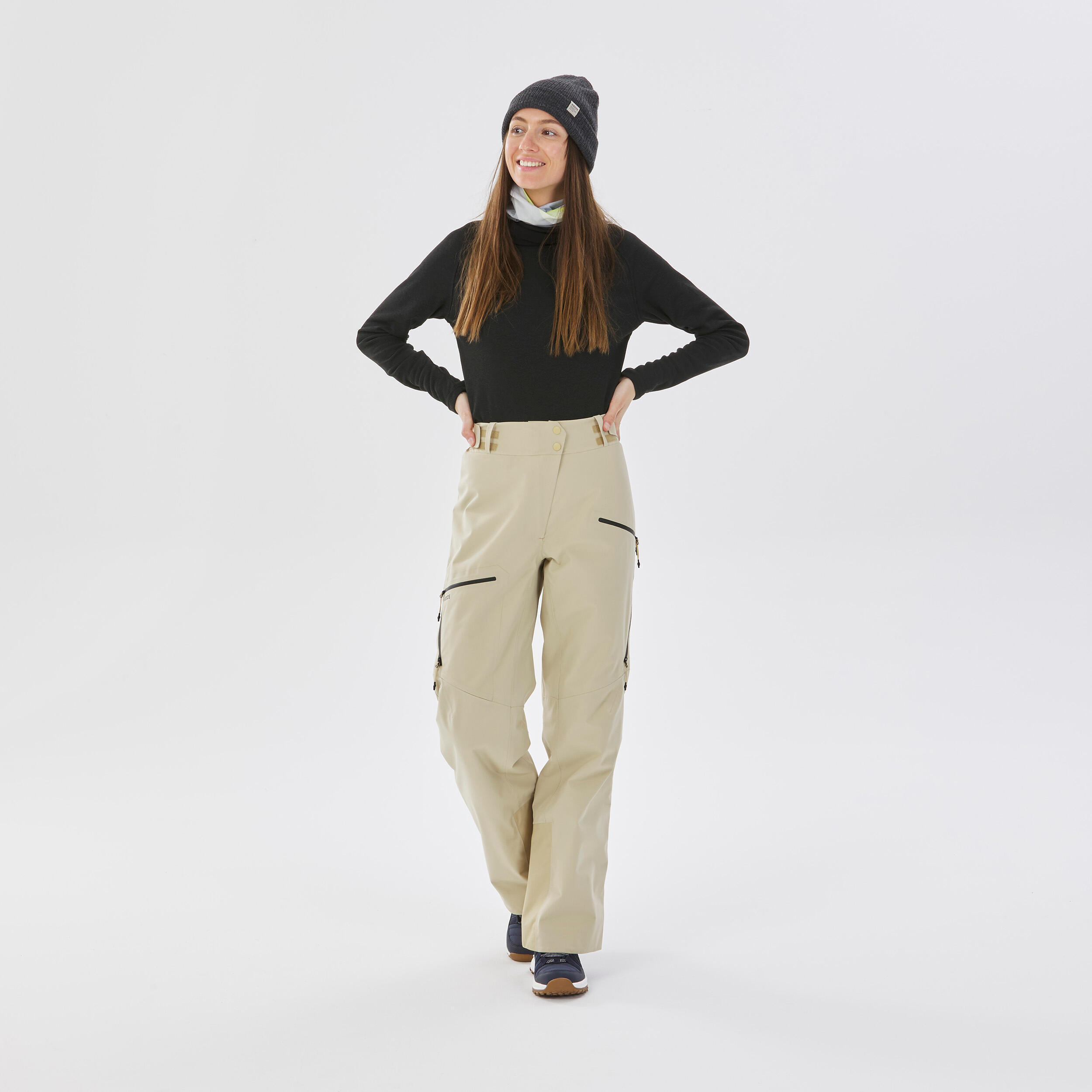 WOMEN’S SKI TROUSERS FR100 - BEIGE 6/13