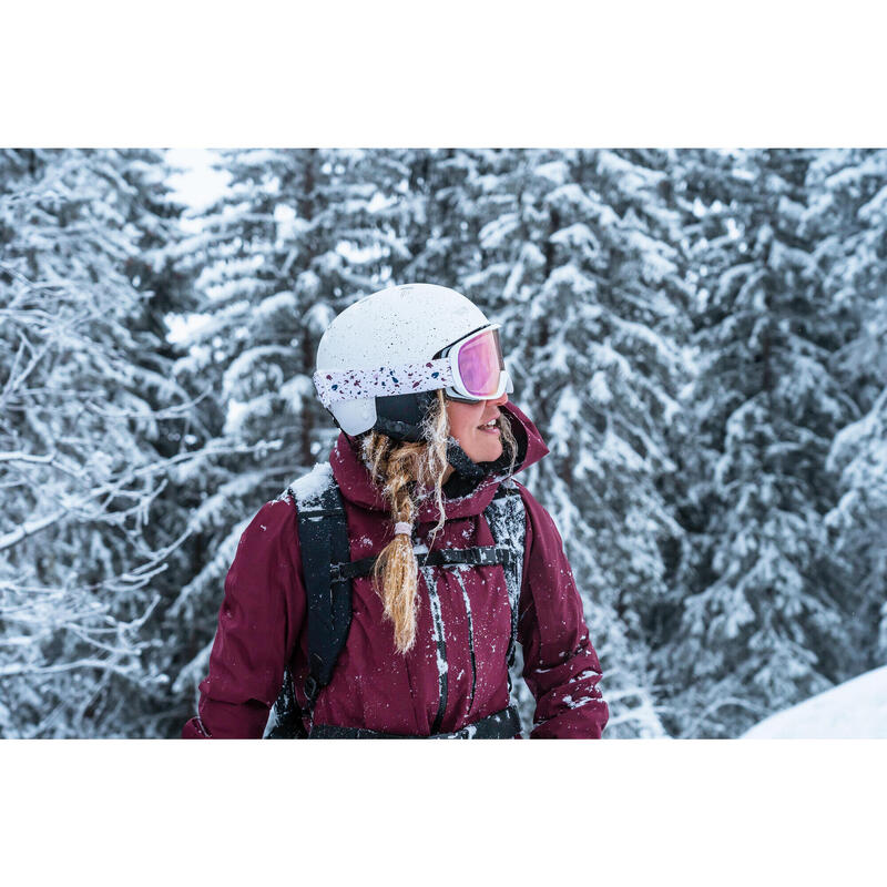 VESTE SKI FEMME FR100 - BORDEAUX