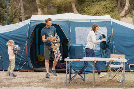 Camping tent with poles - Arpenaz 8.4 - 8 Person - 4 Bedrooms