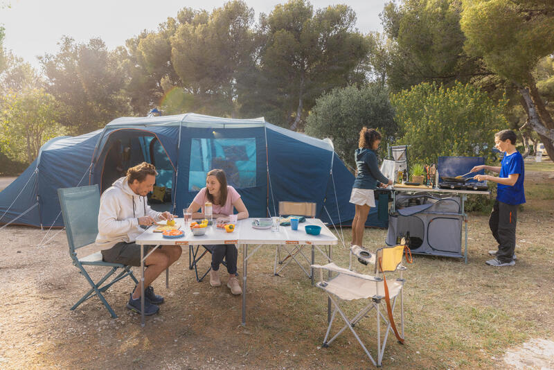 Kampeertent voor 8 personen Arpenaz 8.4 koepeltent met 4 slaapcompartimenten