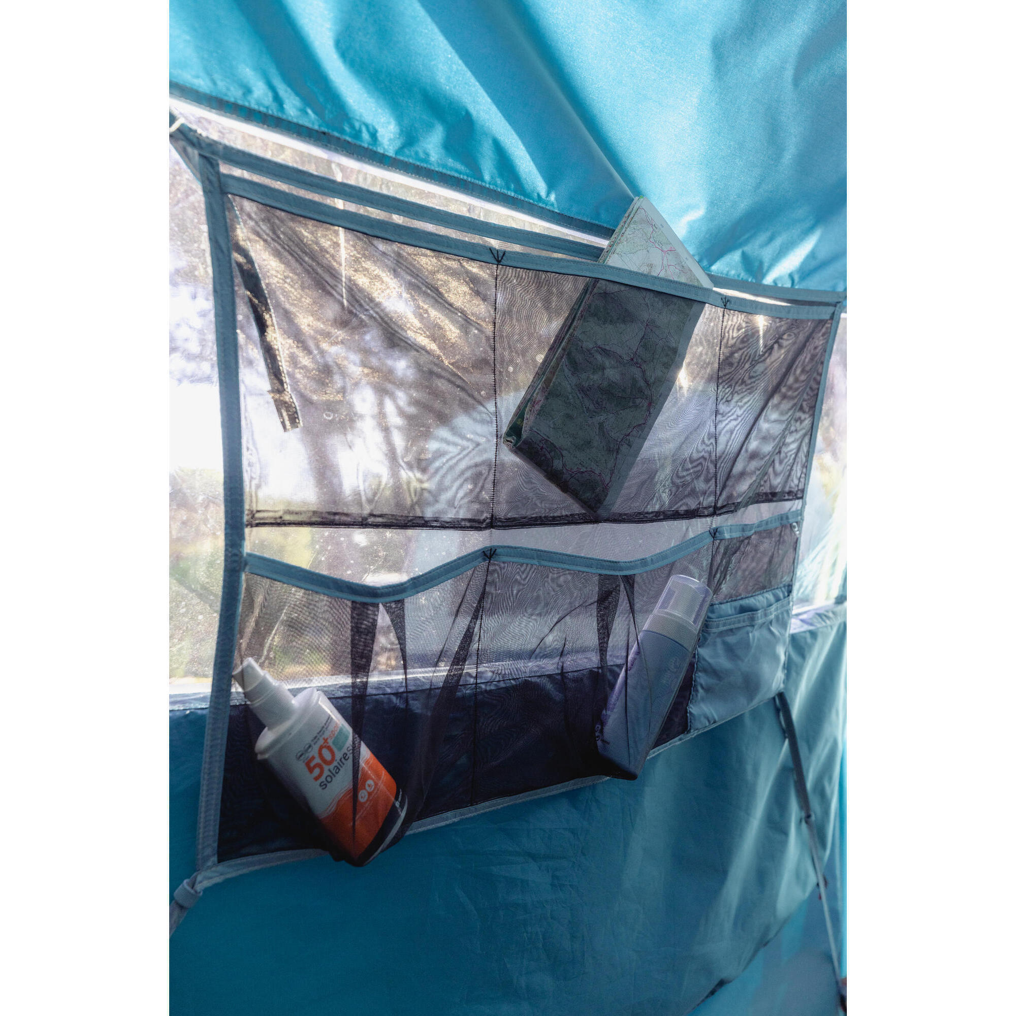 UNIVERSAL CAMPING TENT OR LIVING ROOM NETTING - 6 POUCHES WITH DIFFERENT FORMATS 3/3