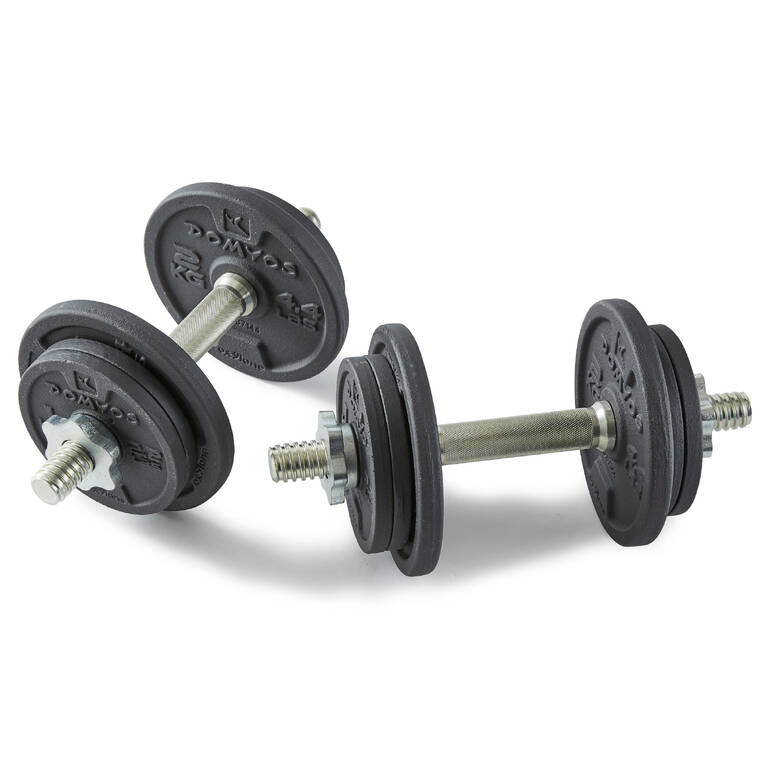 Compact Dumbbell Set 20KG Weight Training Threaded Cast Iron Kit