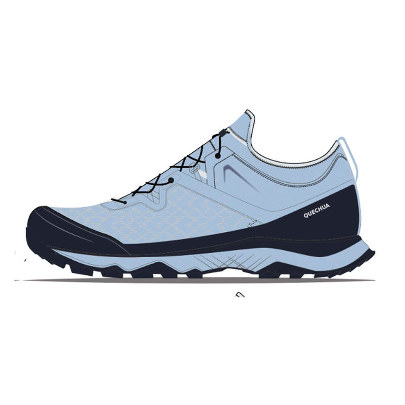 Ultralichte schoenen voor fast hiking dames FH500 ijsblauw