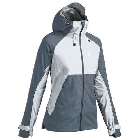 Women's Waterproof Mountain Walking Jacket - MH500 Grey Blue