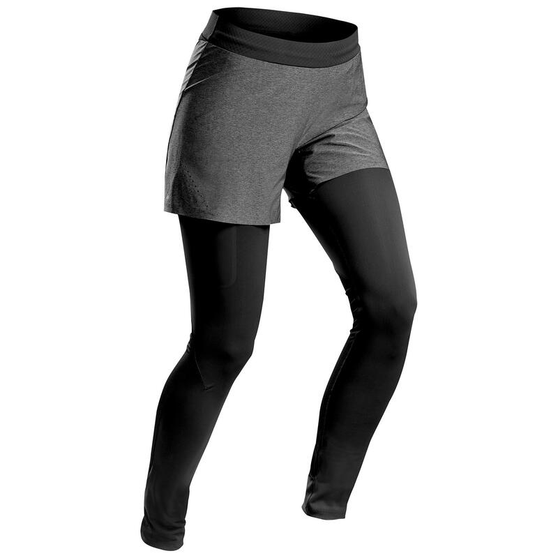 女款超輕量極速登山健行緊身短褲 FH 900 - 黑色