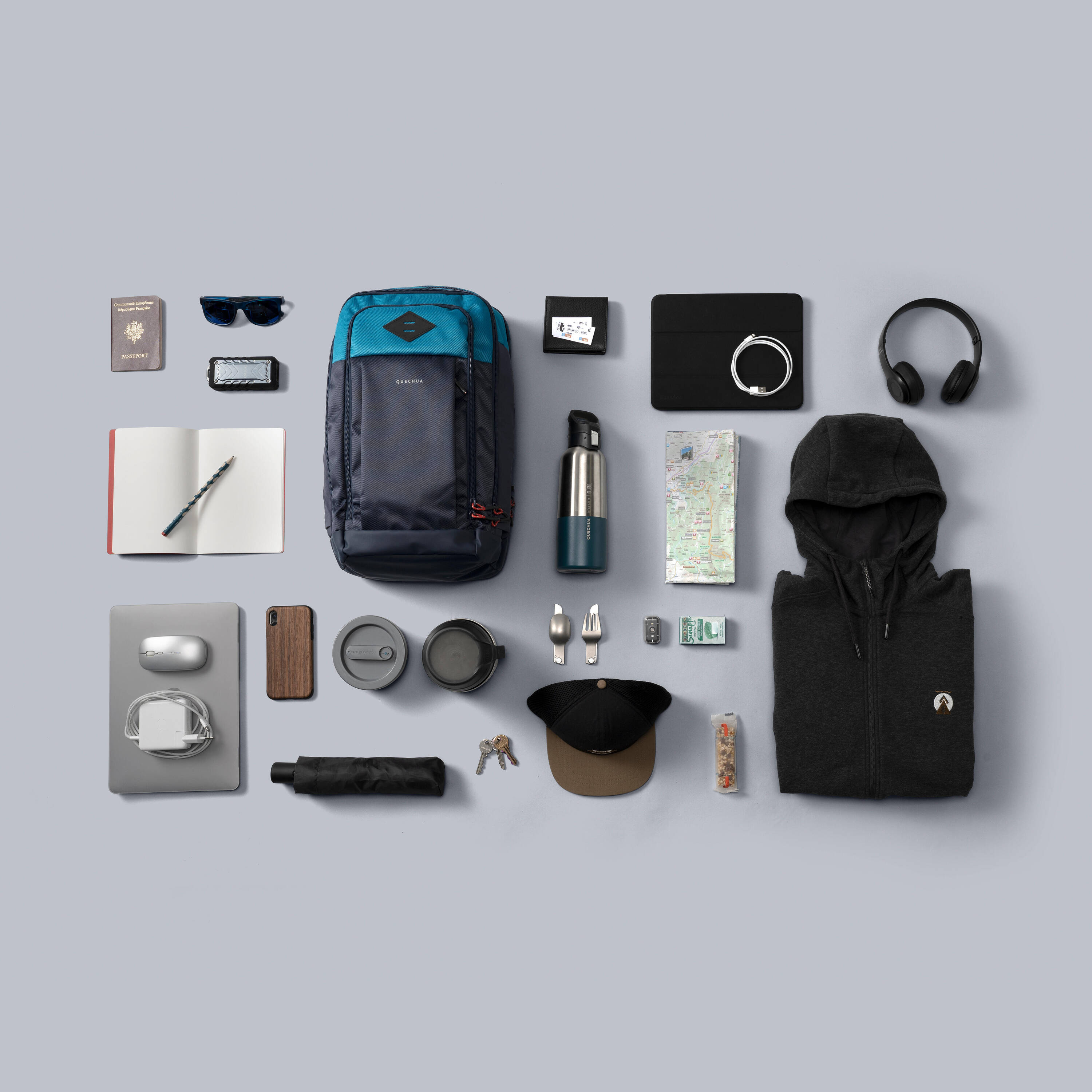 Hiking Backpack 23L Escape 500 Blue/Turquoise -  3