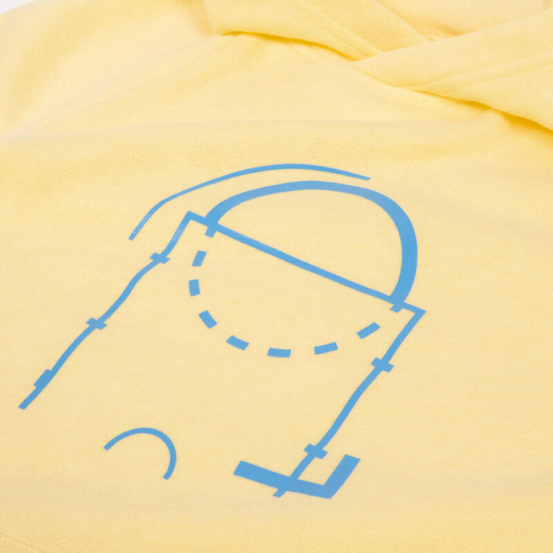 Kinder Sweatshirt mit Kapuze Hoodie Basketball - H100 gelb