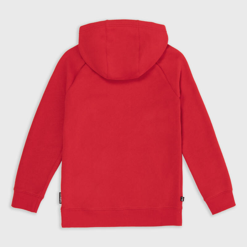 SWEAT DE BASKETBALL A CAPUCHE ENFANT - H100 ROUGE