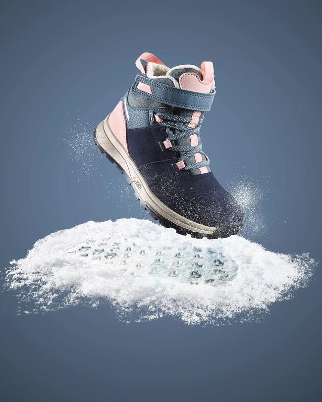 SCARPE CALDE TREKKING BAMBINO SH500 MID PELLE