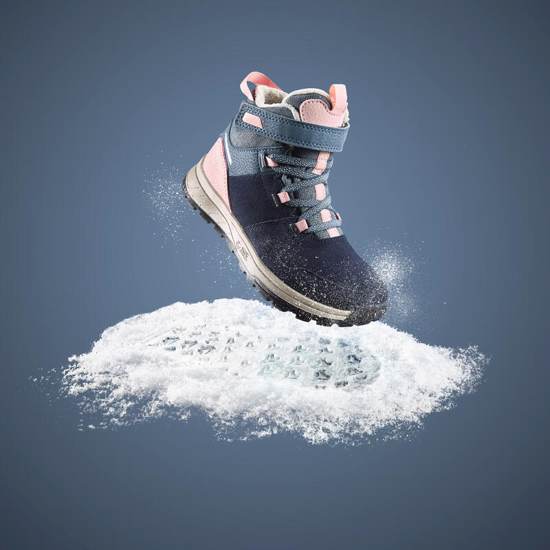 Çocuk Cırt Cırtlı Outdoor Kar Botu - Su Geçirmez - Pembe/Mavi - SH500