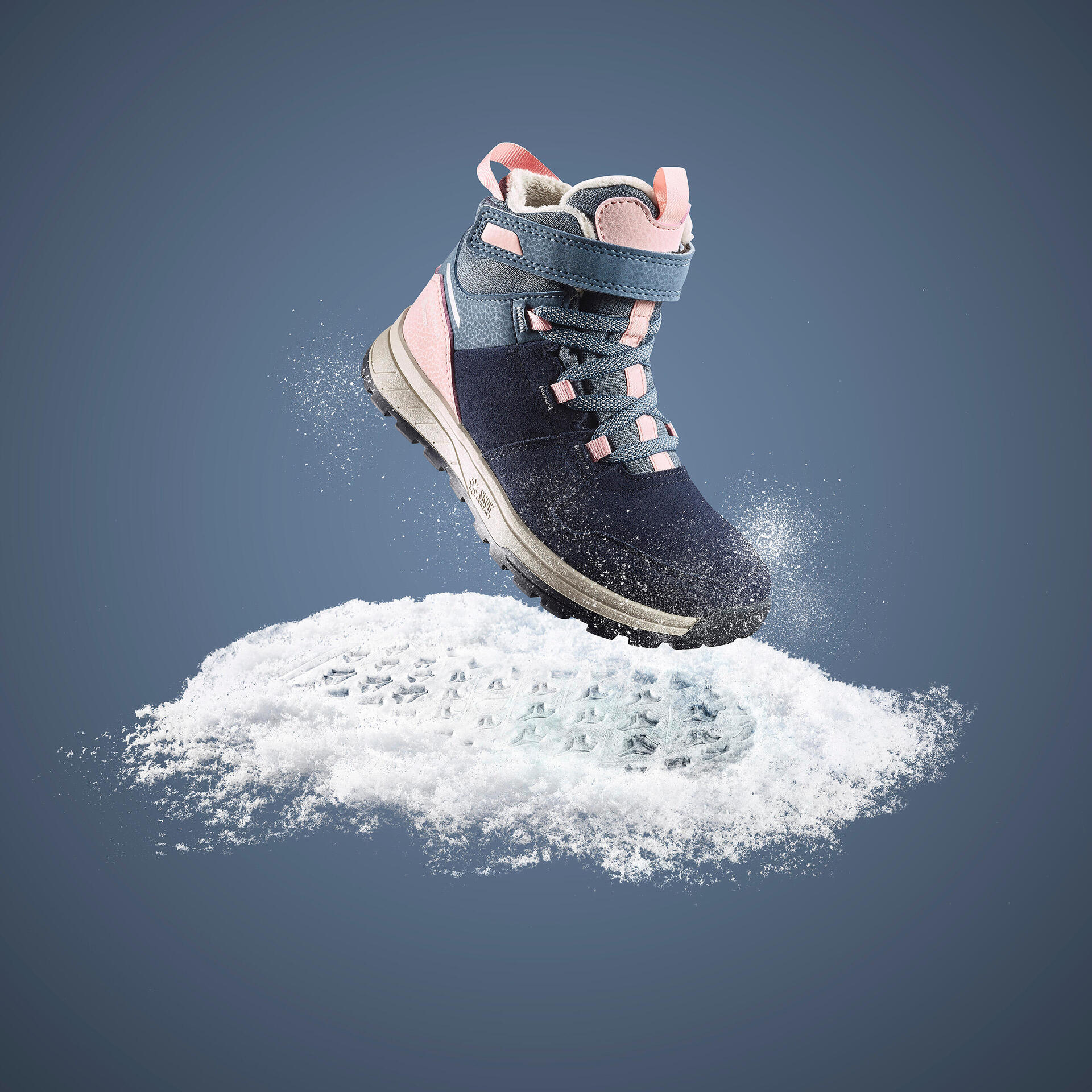 Winter Ripper Waterproof winter hiking boots, UK JR sizes 7-2, SH500 rip-tab Pink