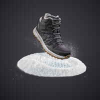 Women’s warm waterproof snow hiking boots NH500 Mid - Black