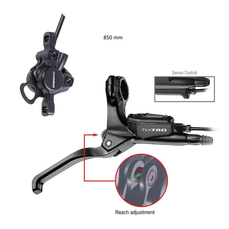 Bremsenset hydraulisch Tektro HD-E350 850 mm für das E-Lastenfahrrad Cargobike R500 Longtail 