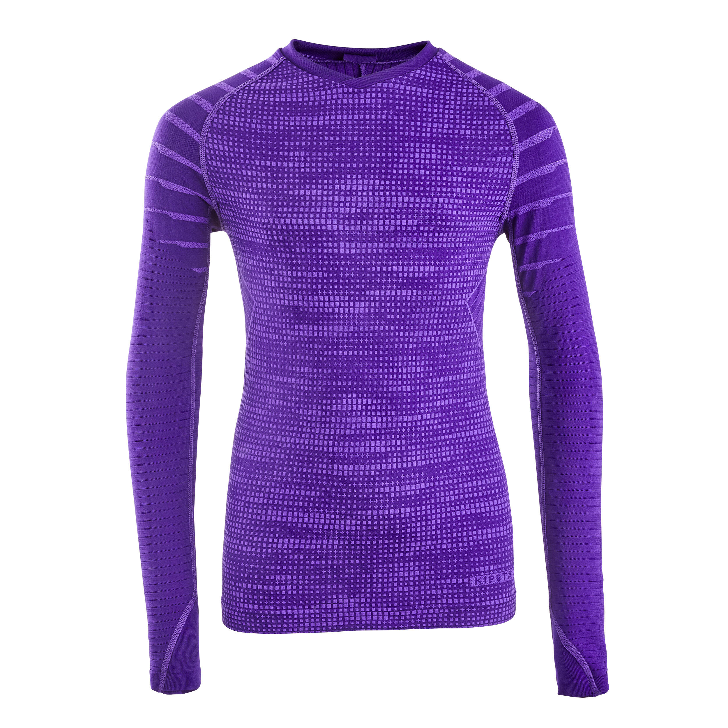 Kids Long Sleeved Thermal Base Layer Top Keepdry 500 Purple KIPSTA Decathlon