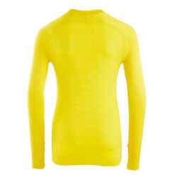 Kids' Long-Sleeved Thermal Base Layer Top Keepdry 500 - Yellow