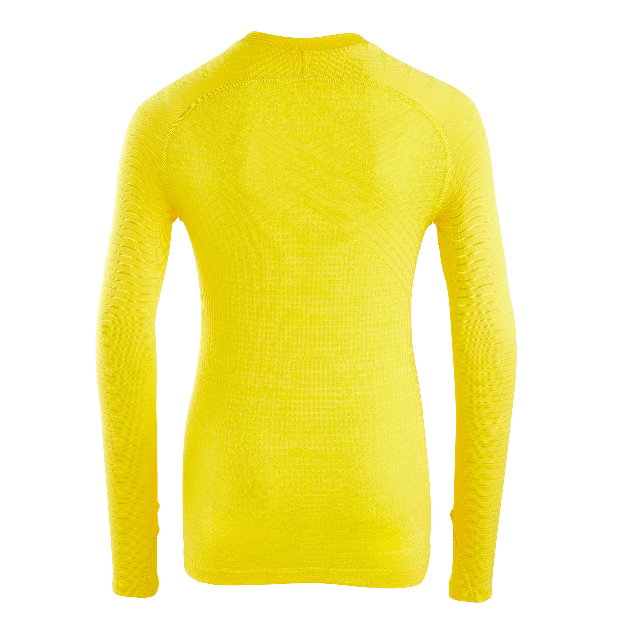 Kids' Long-Sleeved Thermal Base Layer Top Keepdry 500 - Yellow 3/9