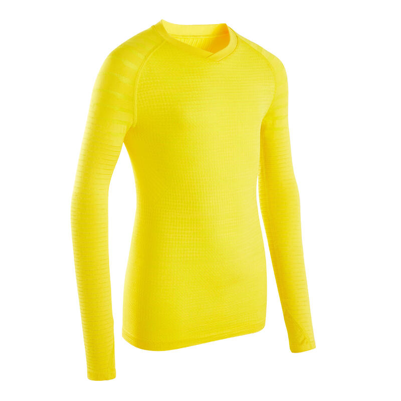 Dětské spodní funkční tričko s dlouhým rukávem Keepdry 500 žluté