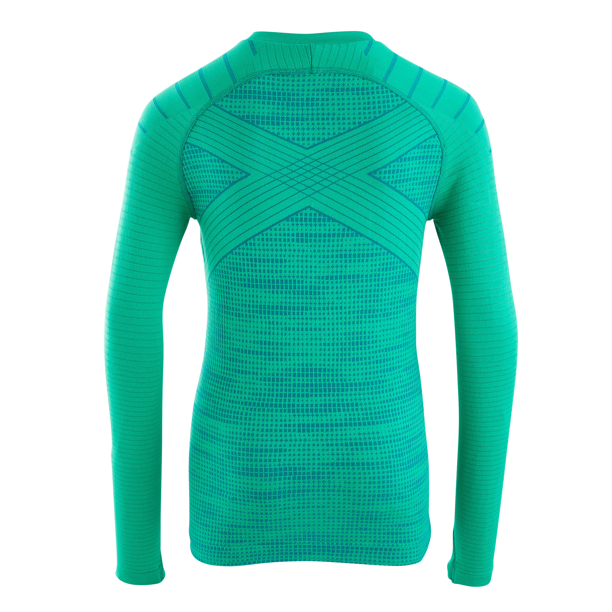 Kids' Long-Sleeved Thermal Base Layer Top Keepdry 500 - Green 3/10