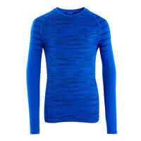 Kids' Long-Sleeved Thermal Base Layer Top Keepdry 500 - Indigo Blue