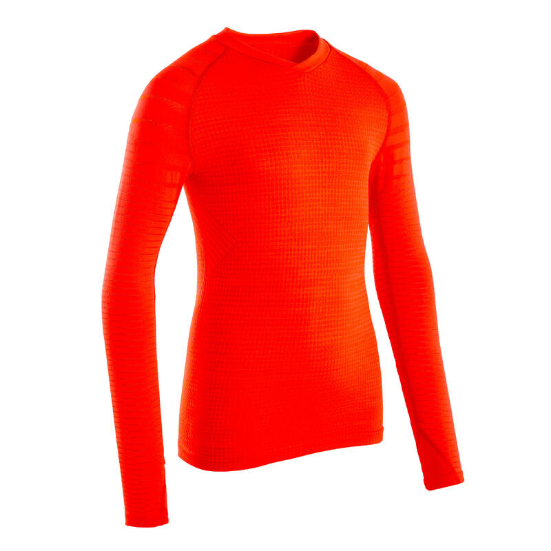 Dětské spodní funkční tričko s dlouhým rukávem Keepdry 500 oranžové