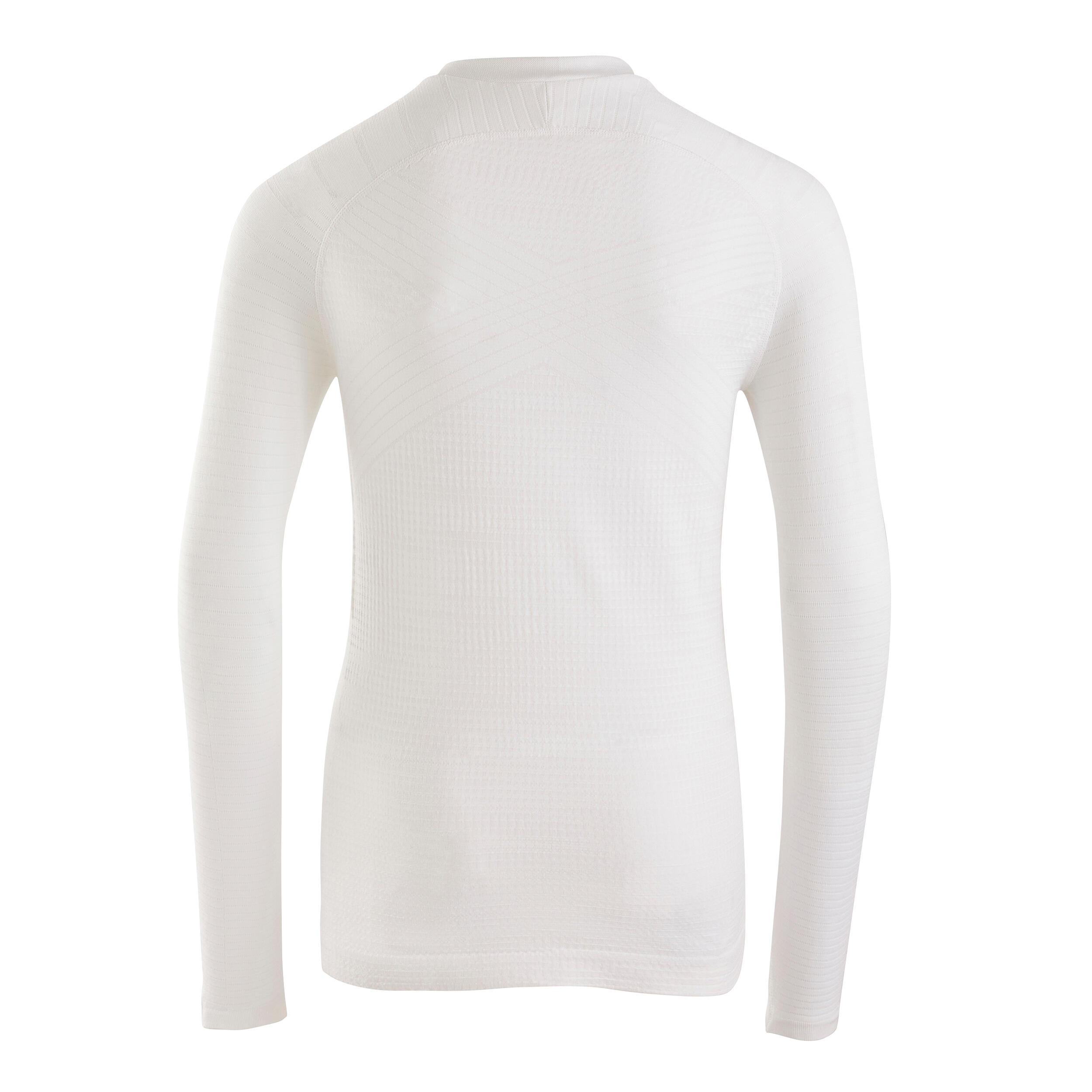 Camiseta térmica de fútbol manga larga Niño Kipsta Keepdry 500 blanco 9/17