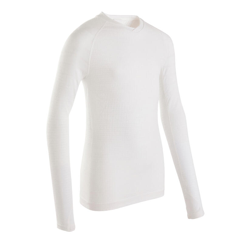 Thermoshirt kind Keepdry 500 lange mouwen wit