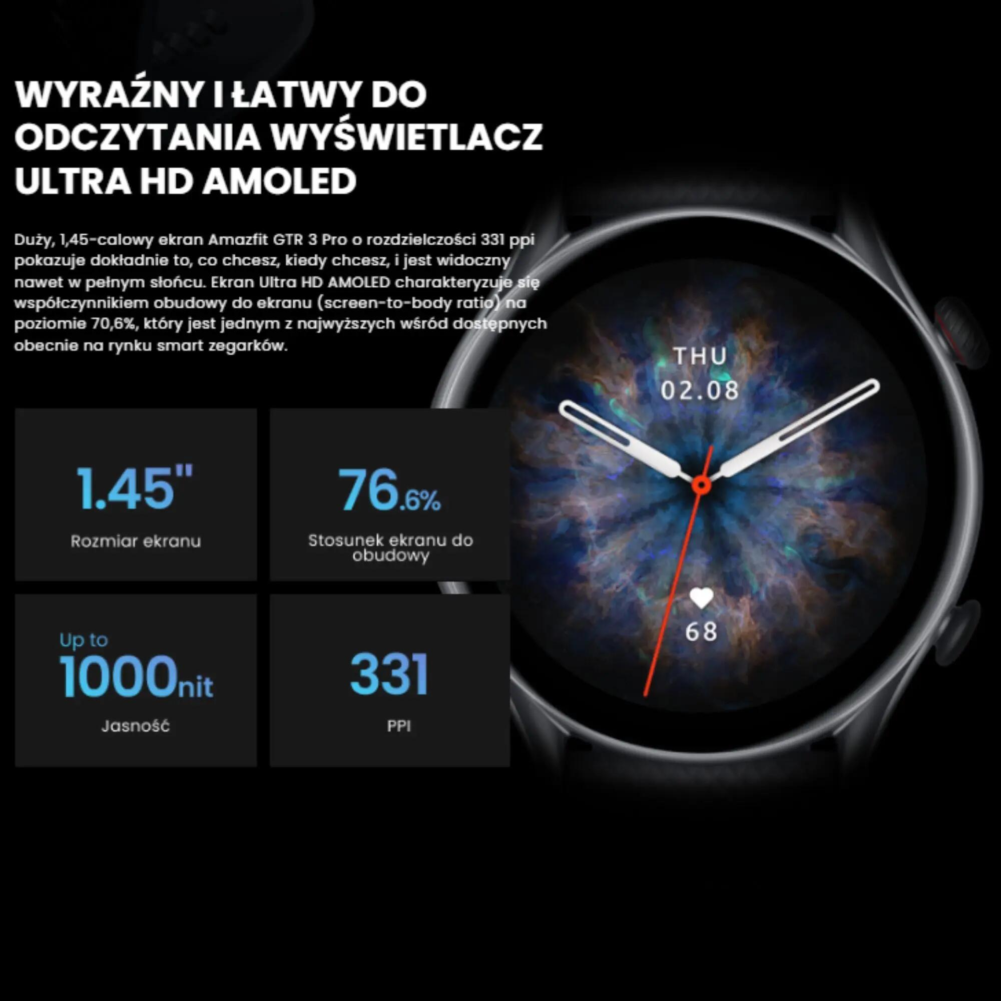 Second Life - Zegarek smartwatch Amazfit GTR 3 Pro Infinite Black 7/12