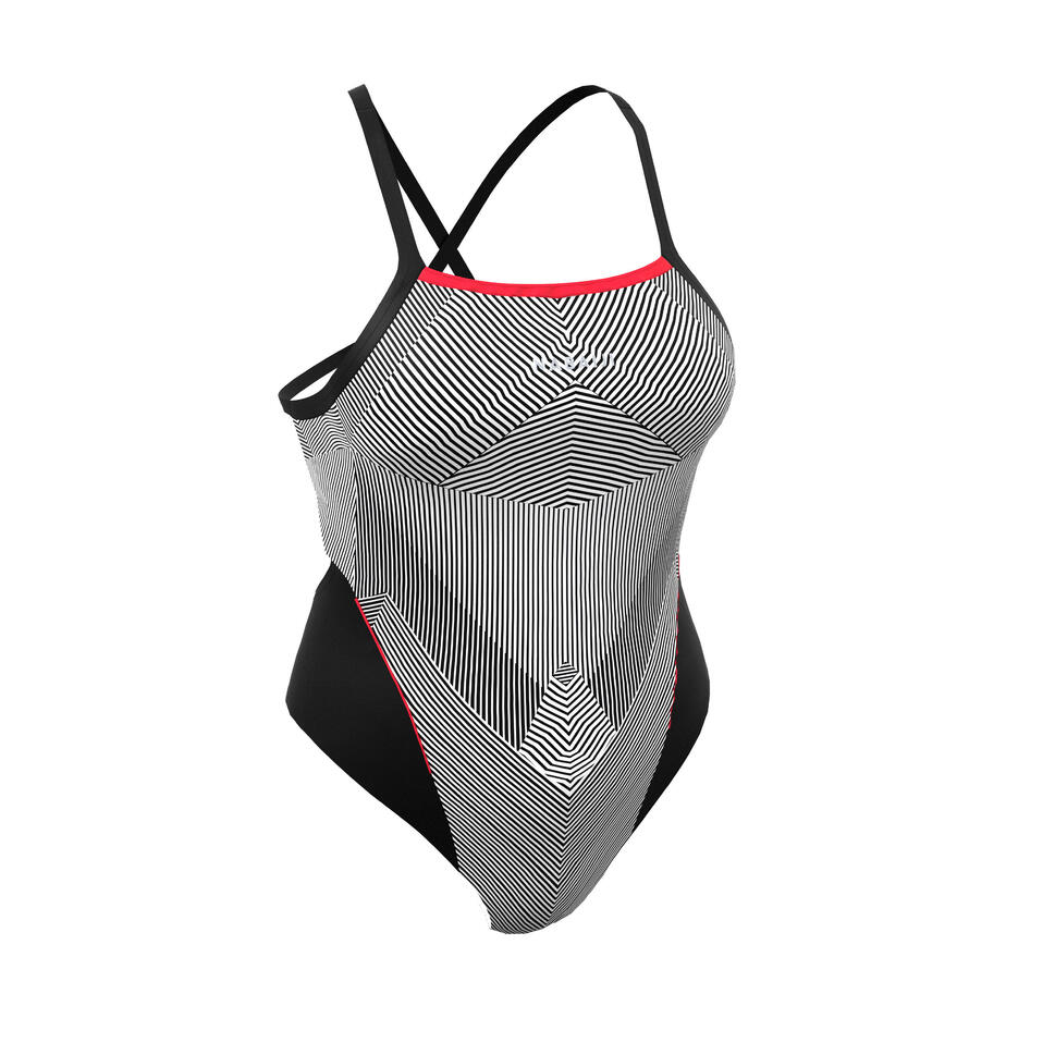 Maillot De Bain De Natation Femme Une Pièce Lexa Koli Noir Et NABAIJI Decathlon