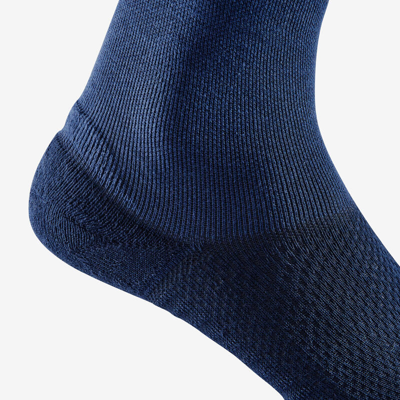 Chaussettes hautes rayures, bandes - lot de 2 paires bleu marine et beige