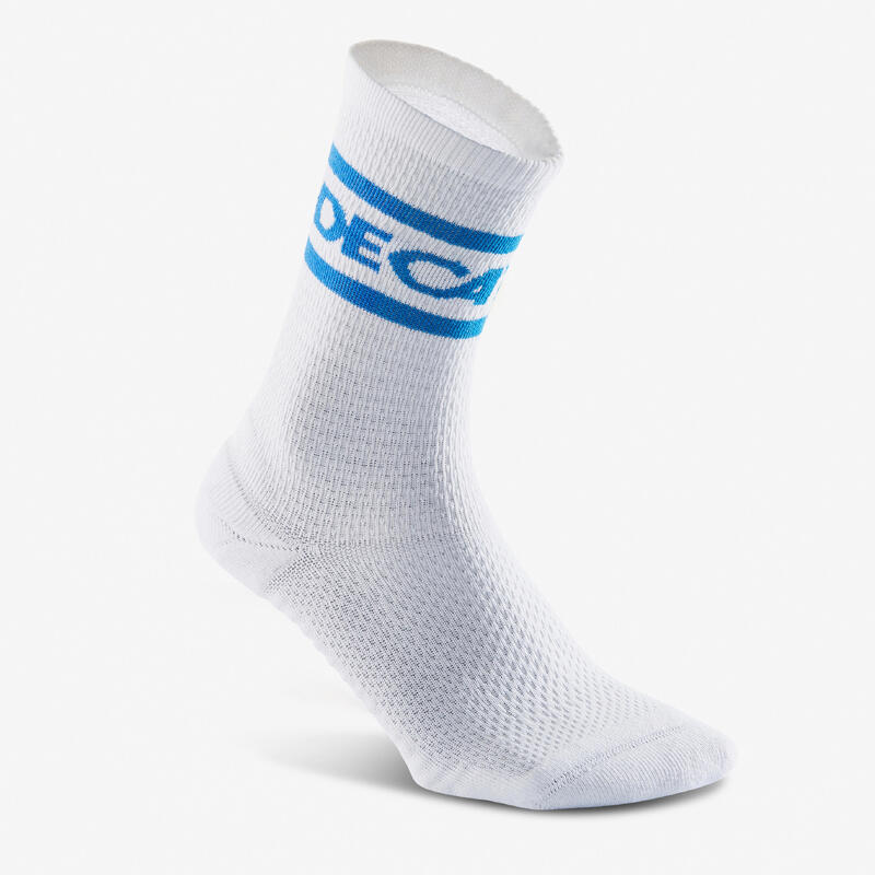 Yüksek Konçlu Çorap - 2'li Paket - Beyaz/Bej - Decathlon Héritage Logosu