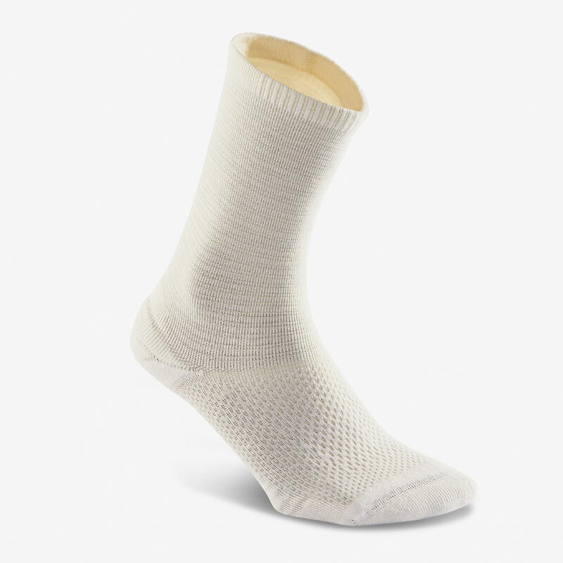 Hoge sokken textuur Deocell Tech URBAN WALK pakje van 2 paar beige/lichtblauw