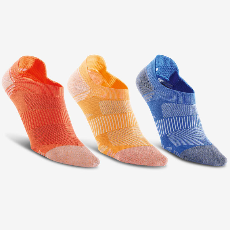 Calcetines caminar invisible x3 Adulto Fresh naranja/azul