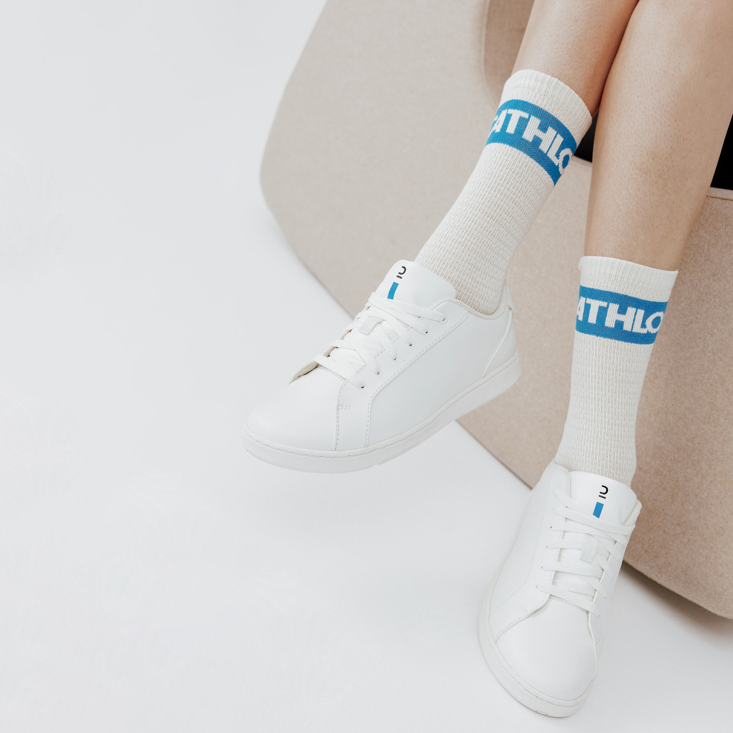 Calze alte URBAN bianco-azzurro 3/8