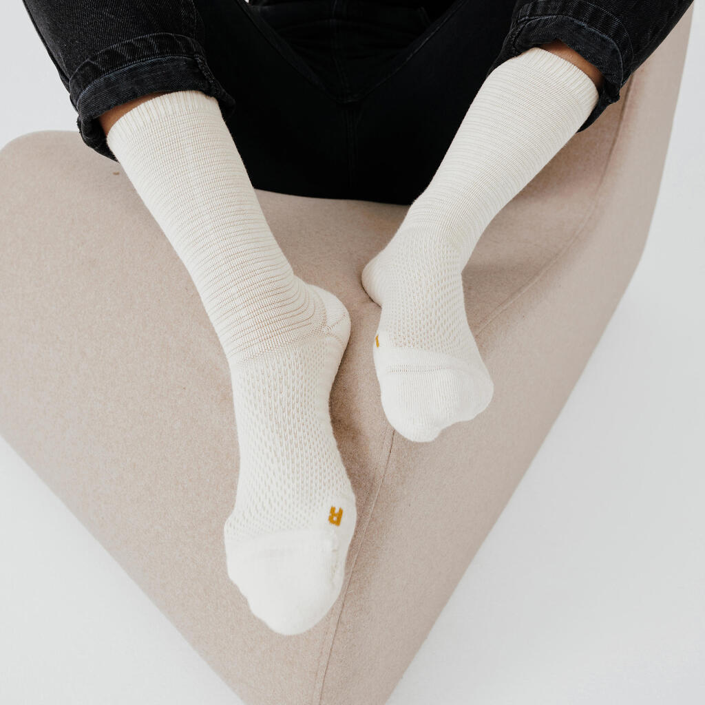Vysoké ponožky s textúrou Deocell Urban Walk - 2 páry béžové a svetlomodré