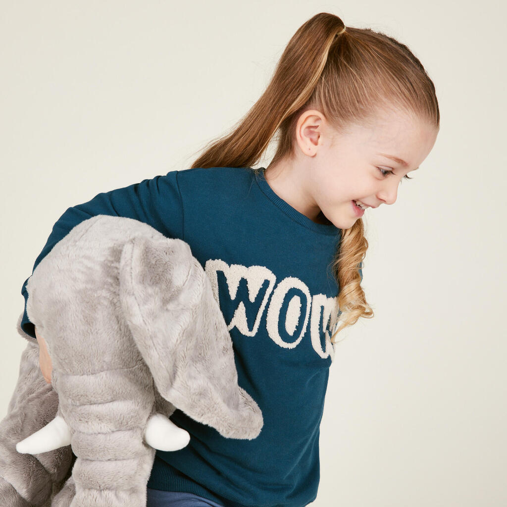 Sweatshirt Kinder Basic - blau/türkis mit Streifen 